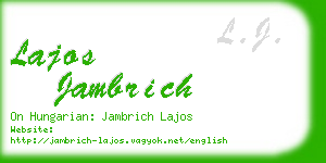 lajos jambrich business card
